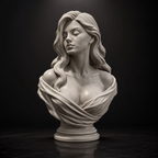 Elegant Woman Bust STL Classical Female Sculpture 3D Print File