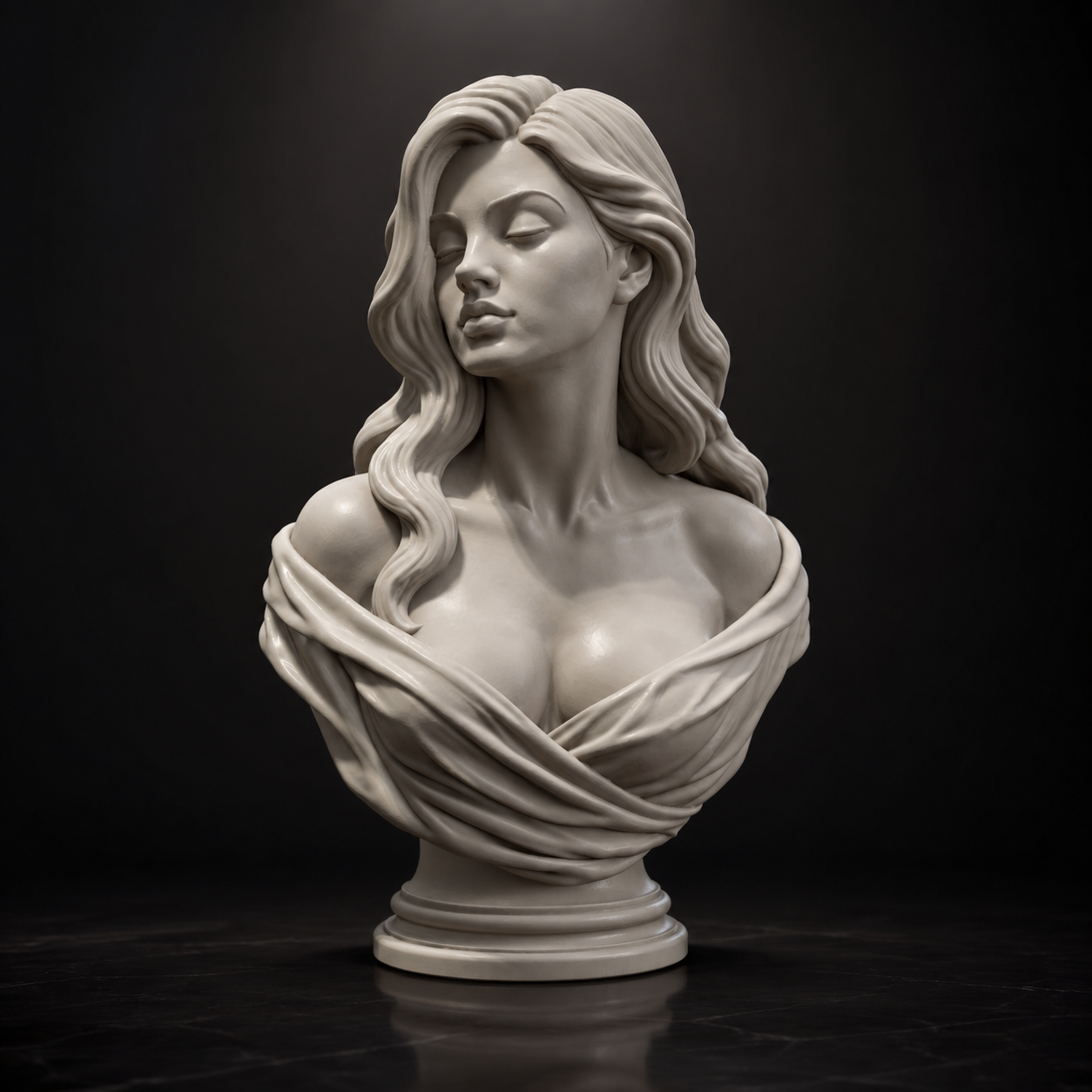 Elegant Woman Bust STL Classical Female Sculpture 3D Print File