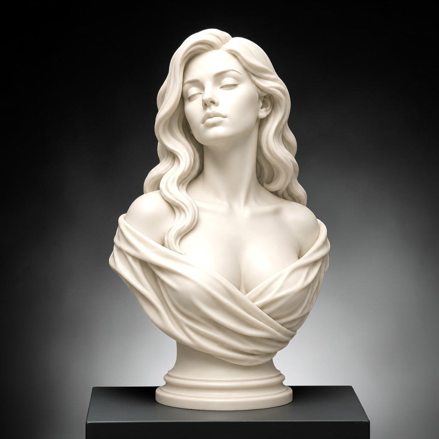 Elegant Woman Bust STL Classical Female Sculpture 3D Print File
