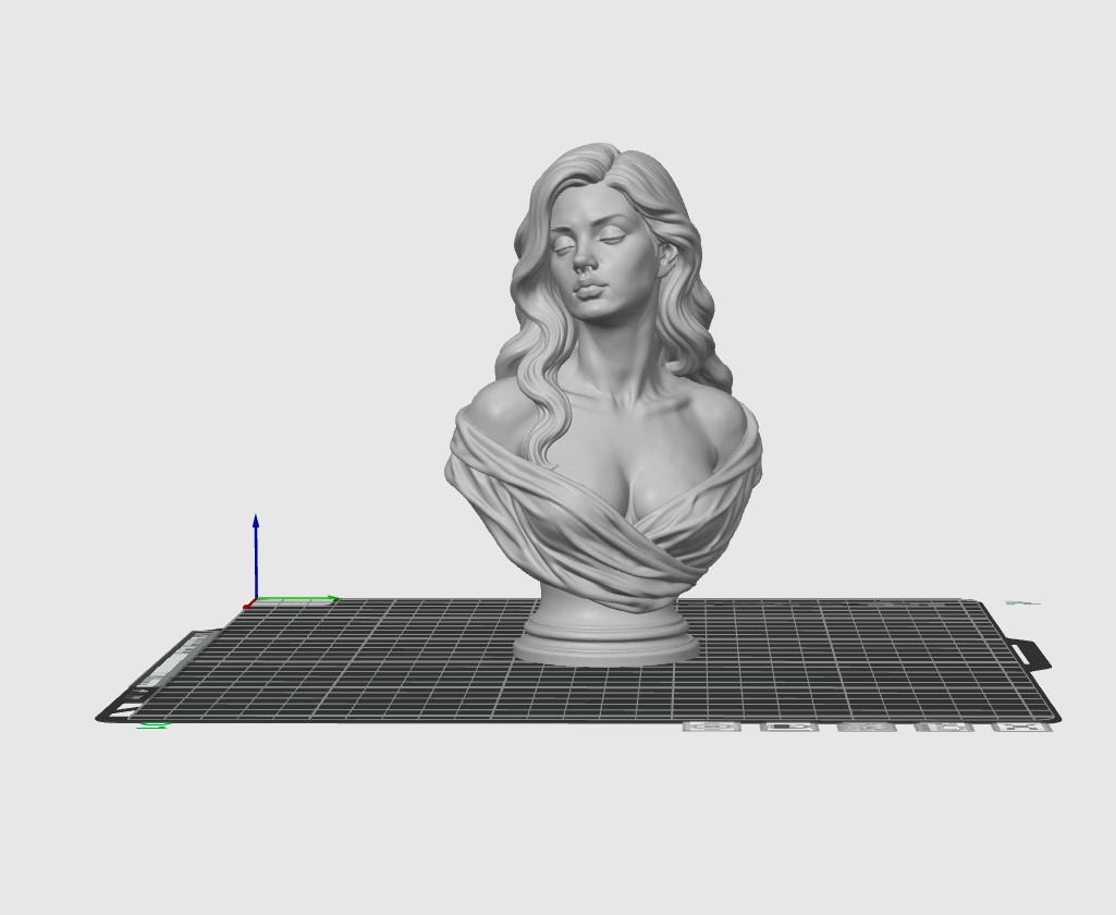 Elegant Woman Bust STL Classical Female Sculpture 3D Print File