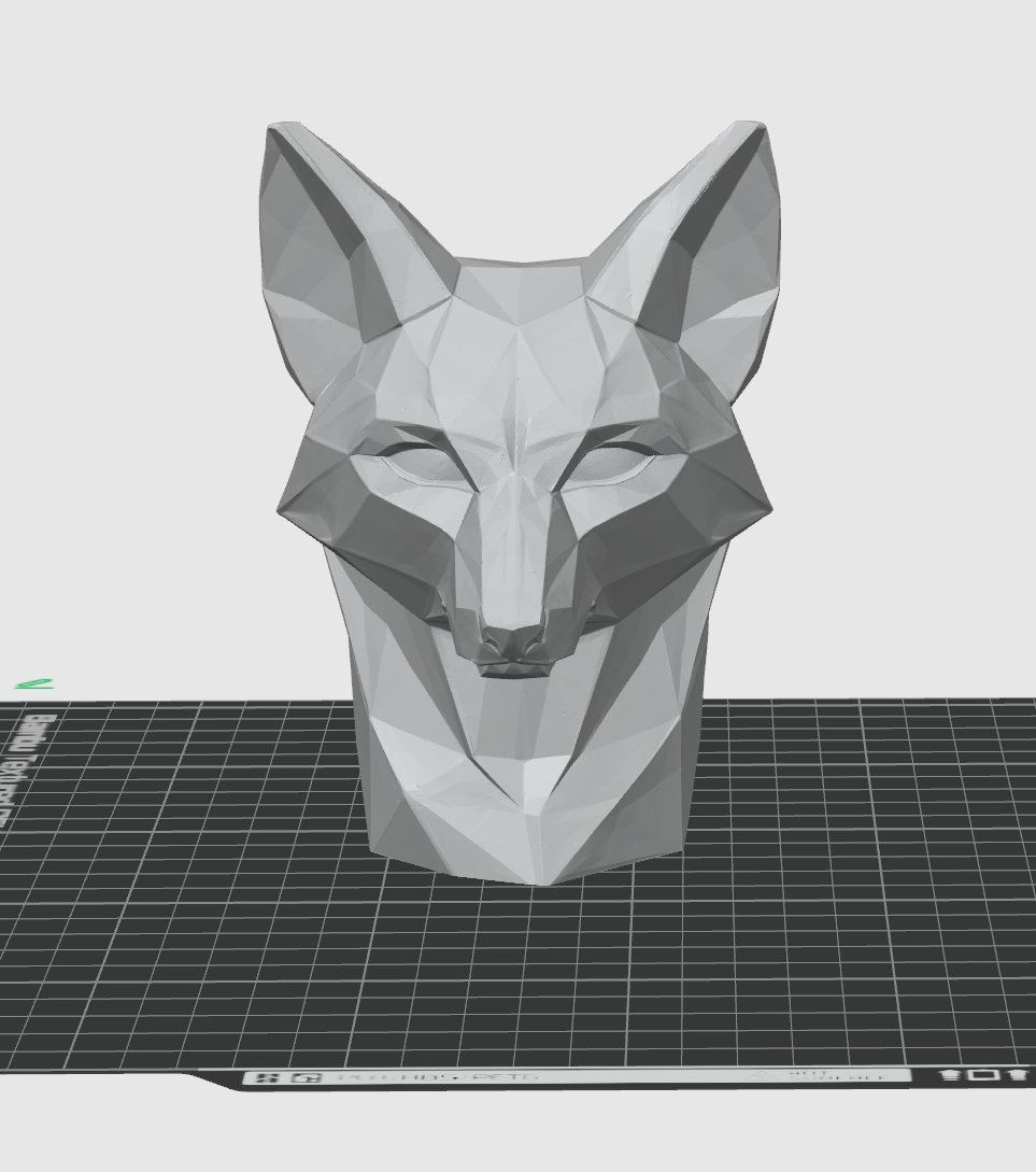 Low Poly Fox Head STL File – Geometric Animal Bust for 3D Printing