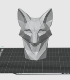Low Poly Fox Head STL File – Geometric Animal Bust for 3D Printing