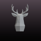 Geometric Deer Bust STL Low Poly Deer Sculpture 3D Print File