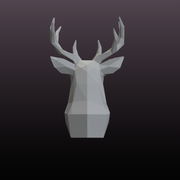 Geometric Deer Bust STL Low Poly Deer Sculpture 3D Print File