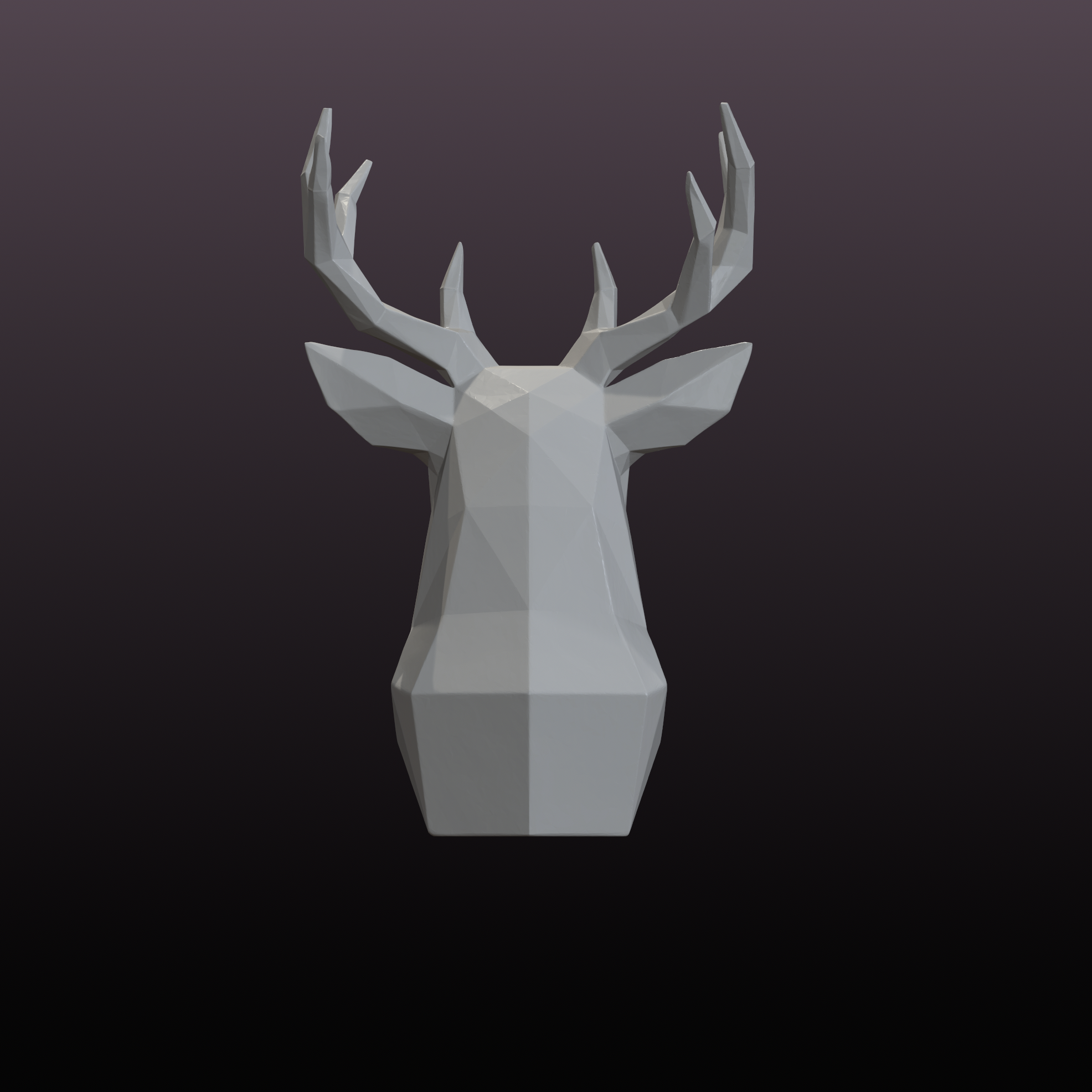 Geometric Deer Bust STL Low Poly Deer Sculpture 3D Print File