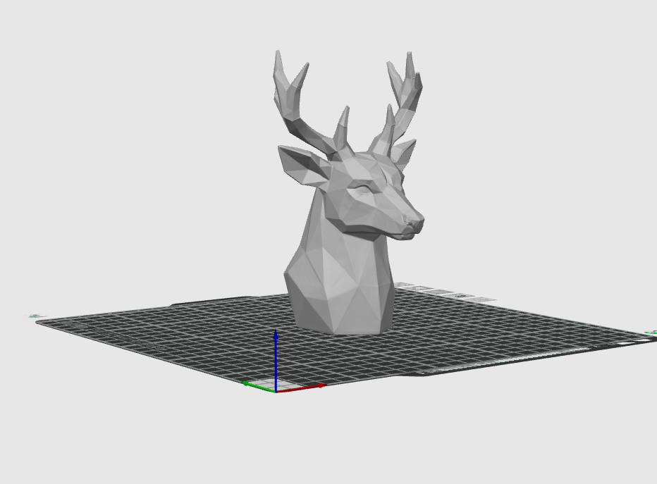 Geometric Deer Bust STL Low Poly Deer Sculpture 3D Print File