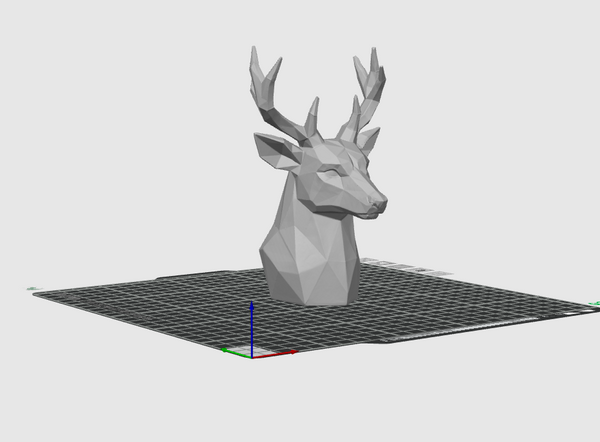 Geometric Deer Bust STL Low Poly Deer Sculpture 3D Print File