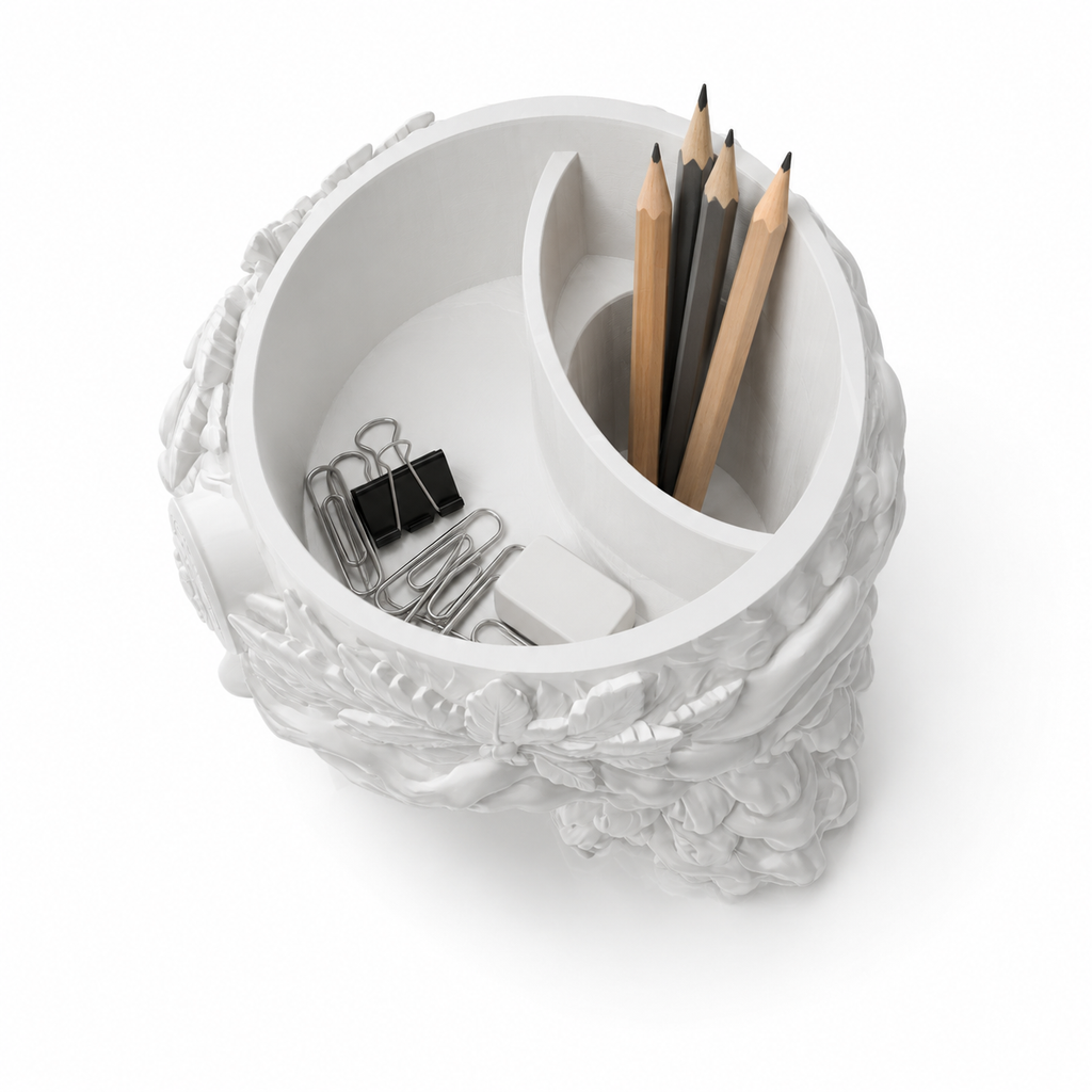 Greek Goddess Planter & Desk Organizer STL Set – Classical Female Bust Pencil Holder 3D Print