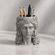 Greek Goddess Planter & Desk Organizer STL Set – Classical Female Bust Pencil Holder 3D Print