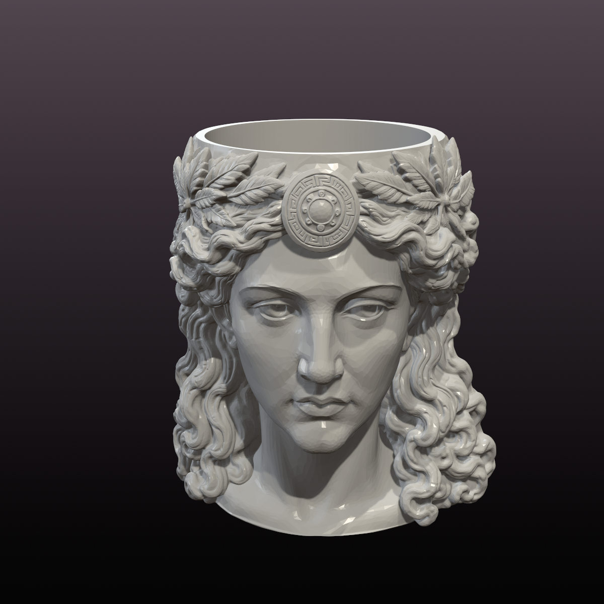 Greek Goddess Planter & Desk Organizer STL Set – Classical Female Bust Pencil Holder 3D Print