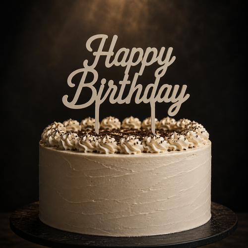 Happy Birthday Cake Topper STL | Fast Print Party Decor 3D File