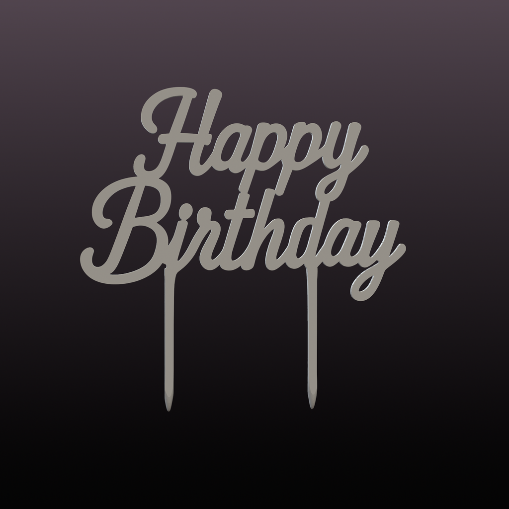 Happy Birthday Cake Topper STL | Fast Print Party Decor 3D File