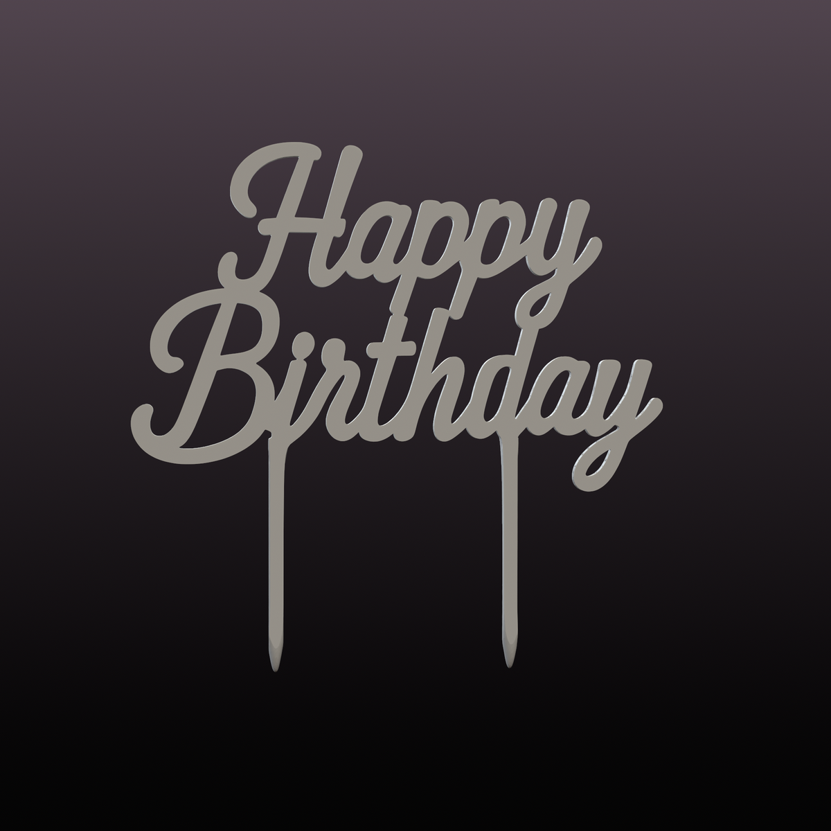 Happy Birthday Cake Topper STL | Fast Print Party Decor 3D File