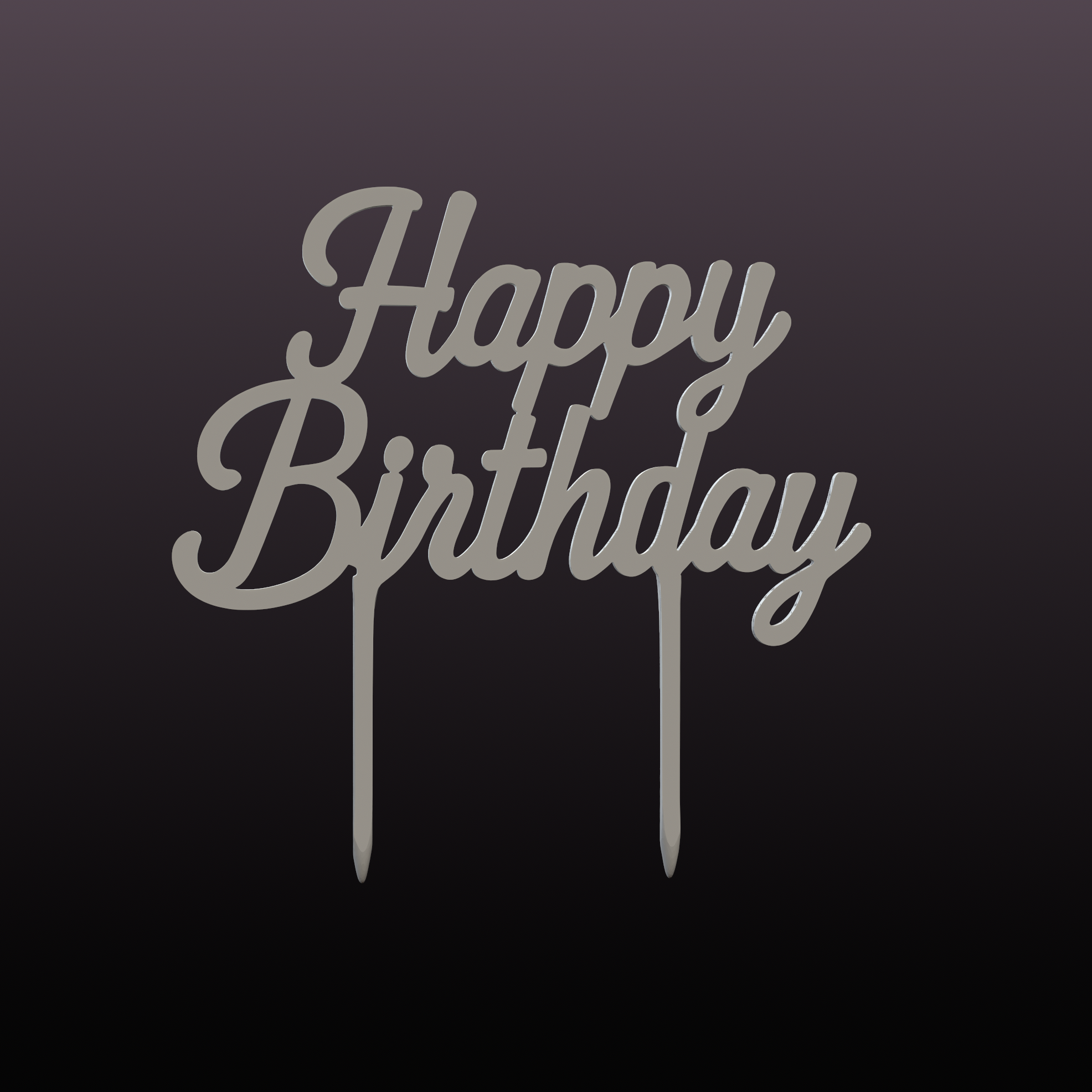 Happy Birthday Cake Topper STL | Fast Print Party Decor 3D File