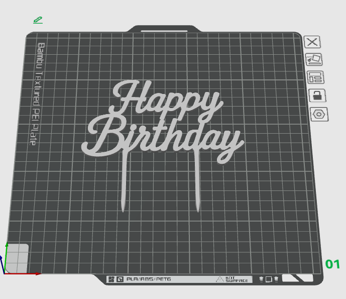 Happy Birthday Cake Topper STL | Fast Print Party Decor 3D File