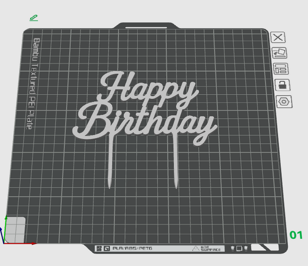Happy Birthday Cake Topper STL | Fast Print Party Decor 3D File