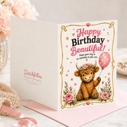 Highland Cow Birthday Card Printable | 5x7 Greeting Card Digital Download