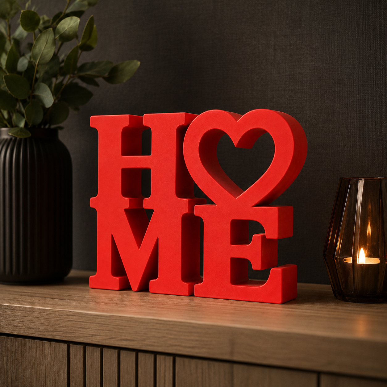 HOME Love Sign STL Modern Decor Sculpture 3D Print File Main image