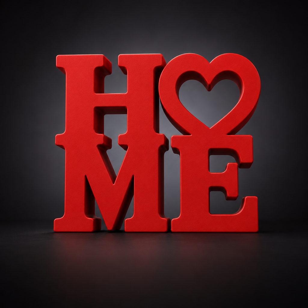 HOME Love Sign STL Modern Decor Sculpture 3D Print File