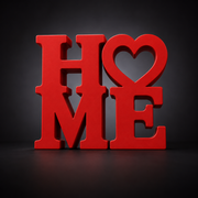 HOME Love Sign STL Modern Decor Sculpture 3D Print File