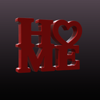 HOME Love Sign STL Modern Decor Sculpture 3D Print File