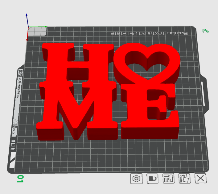 HOME Love Sign STL Modern Decor Sculpture 3D Print File