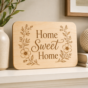 Home Sweet Home Sign SVG File | Rounded Rectangle Laser Cut Design