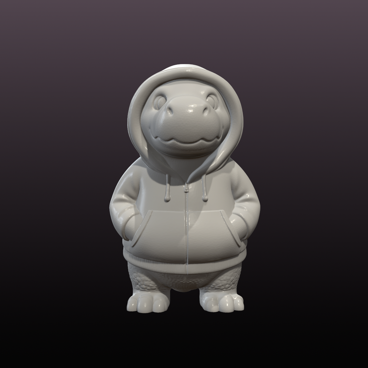 Hoodie Dino Figurine STL File – Dinosaur 3D Print Model