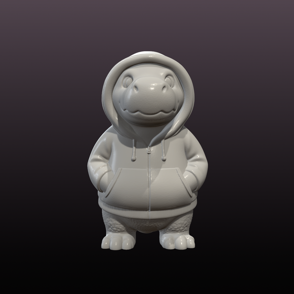 Hoodie Dino Figurine STL File – Dinosaur 3D Print Model