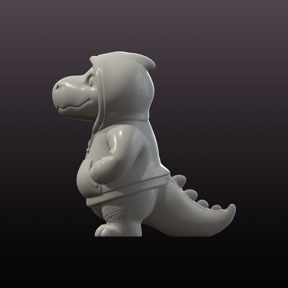 Hoodie Dino Figurine STL File – Dinosaur 3D Print Model
