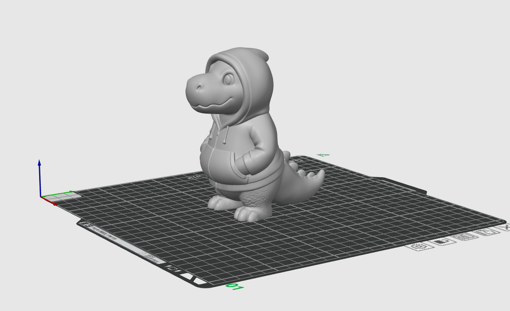 Hoodie Dino Figurine STL File – Dinosaur 3D Print Model