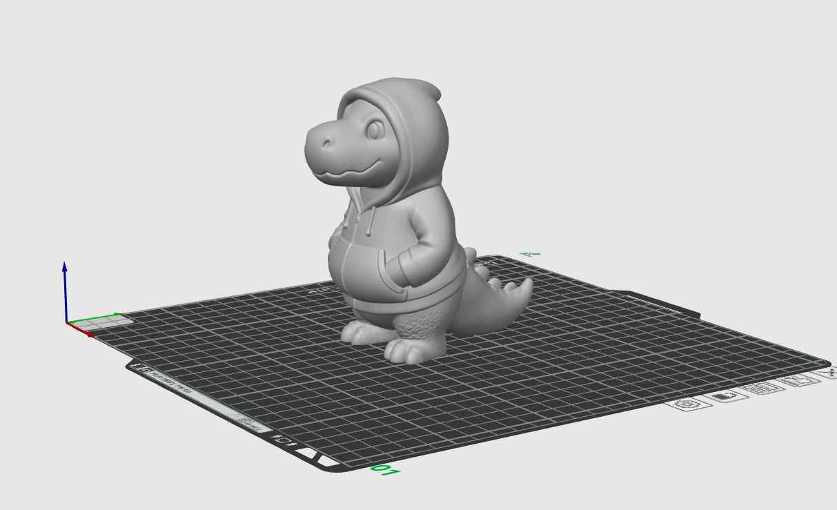 Hoodie Dino Figurine STL File – Dinosaur 3D Print Model
