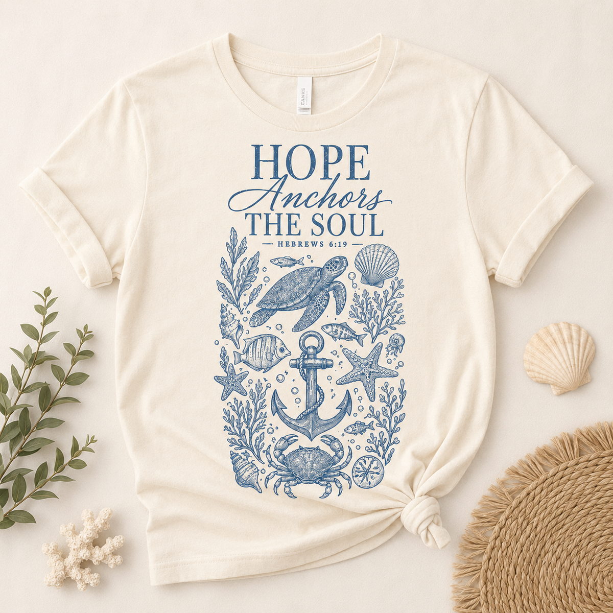 Hope Anchors the Soul PNG File | Coastal Faith Shirt Design