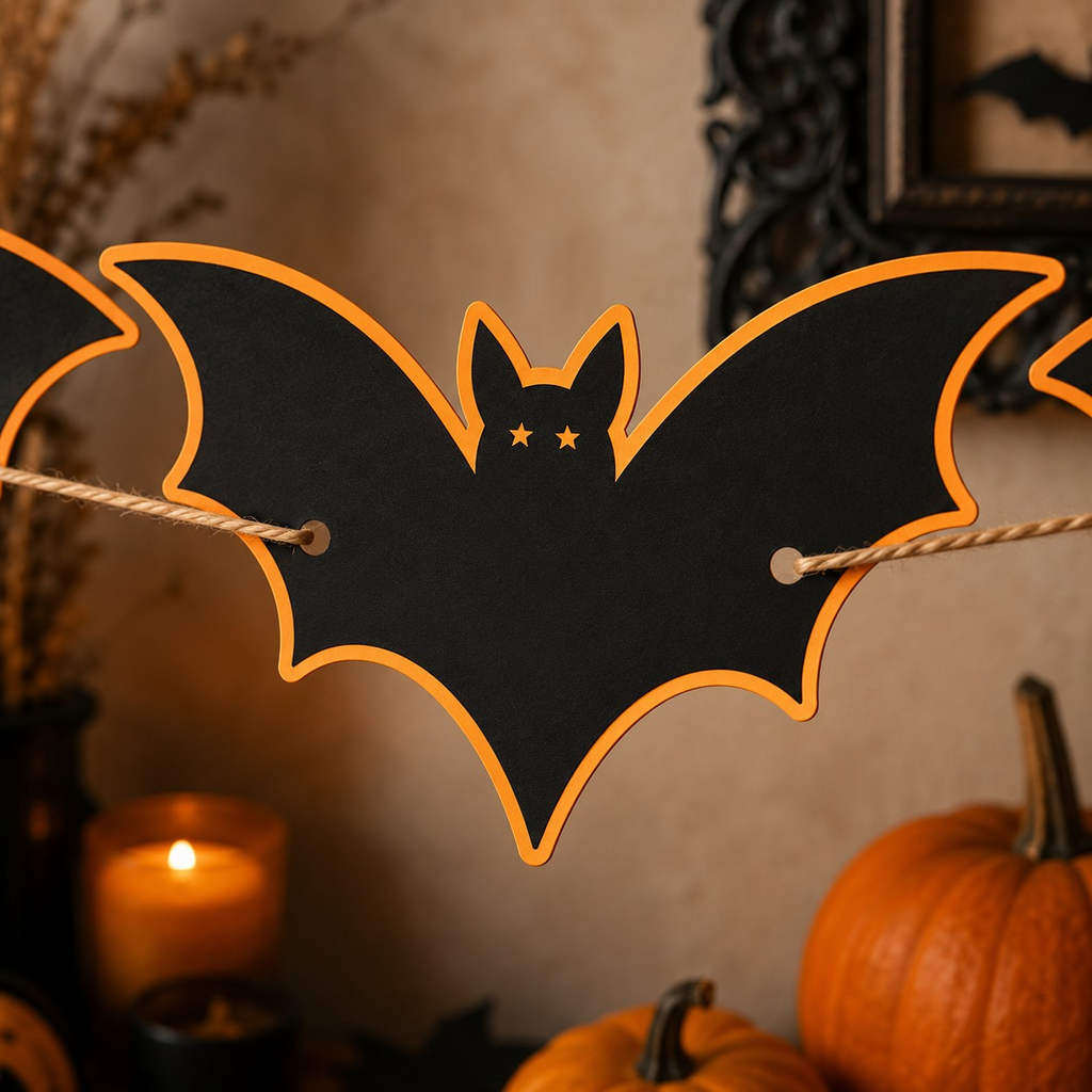 Layered Halloween Bat Garland SVG Cut File for Cricut and Silhouette