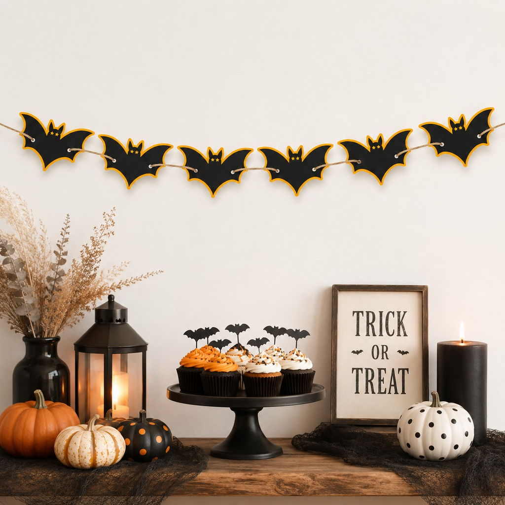 Layered Halloween Bat Garland SVG Cut File for Cricut and Silhouette