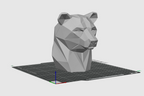 Low Poly Bear Head STL Modern Animal Sculpture 3D Print File