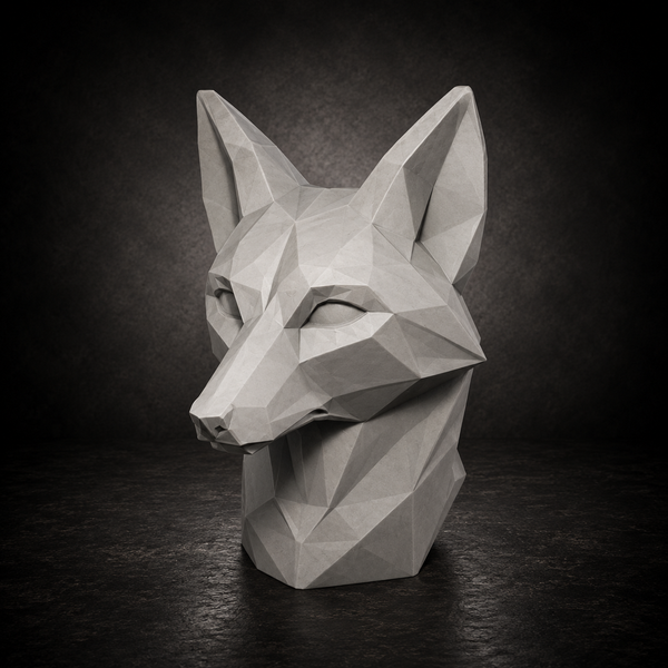 6 Low Poly Animal Head Sculptures STL Bundle for 3D Printing