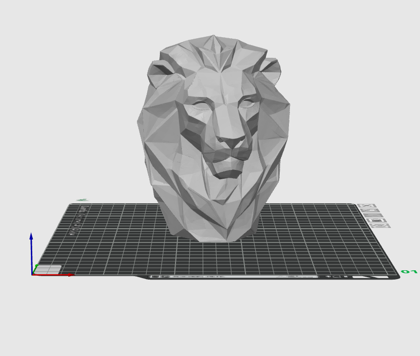 Low Poly Lion Head STL Modern Geometric Animal Sculpture
