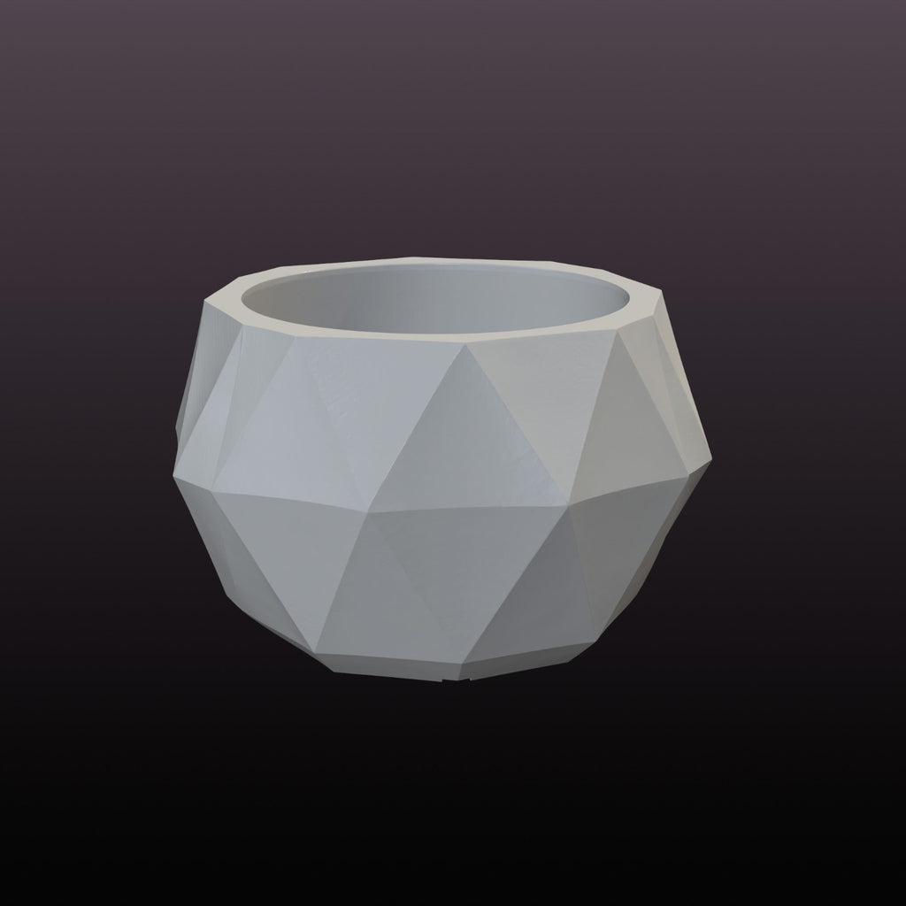 Low Poly Succulent Planter STL File – Geometric Plant Pot 3D Print