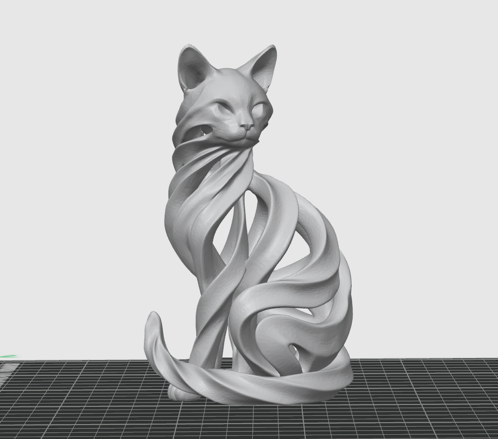 Geometric Feline Spirit STL – High-Detail Modern Cat Sculpture