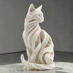 Geometric Feline Spirit STL – High-Detail Modern Cat Sculpture
