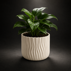 Modern Ripple Planter STL Minimalist Plant Pot 3D Print File