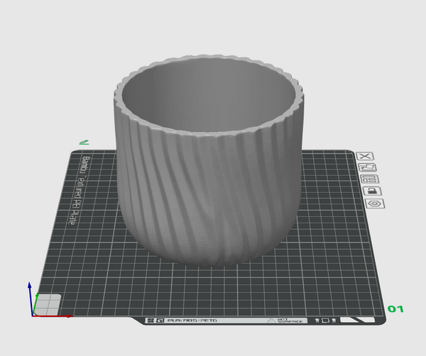 Modern Ripple Planter STL Minimalist Plant Pot 3D Print File