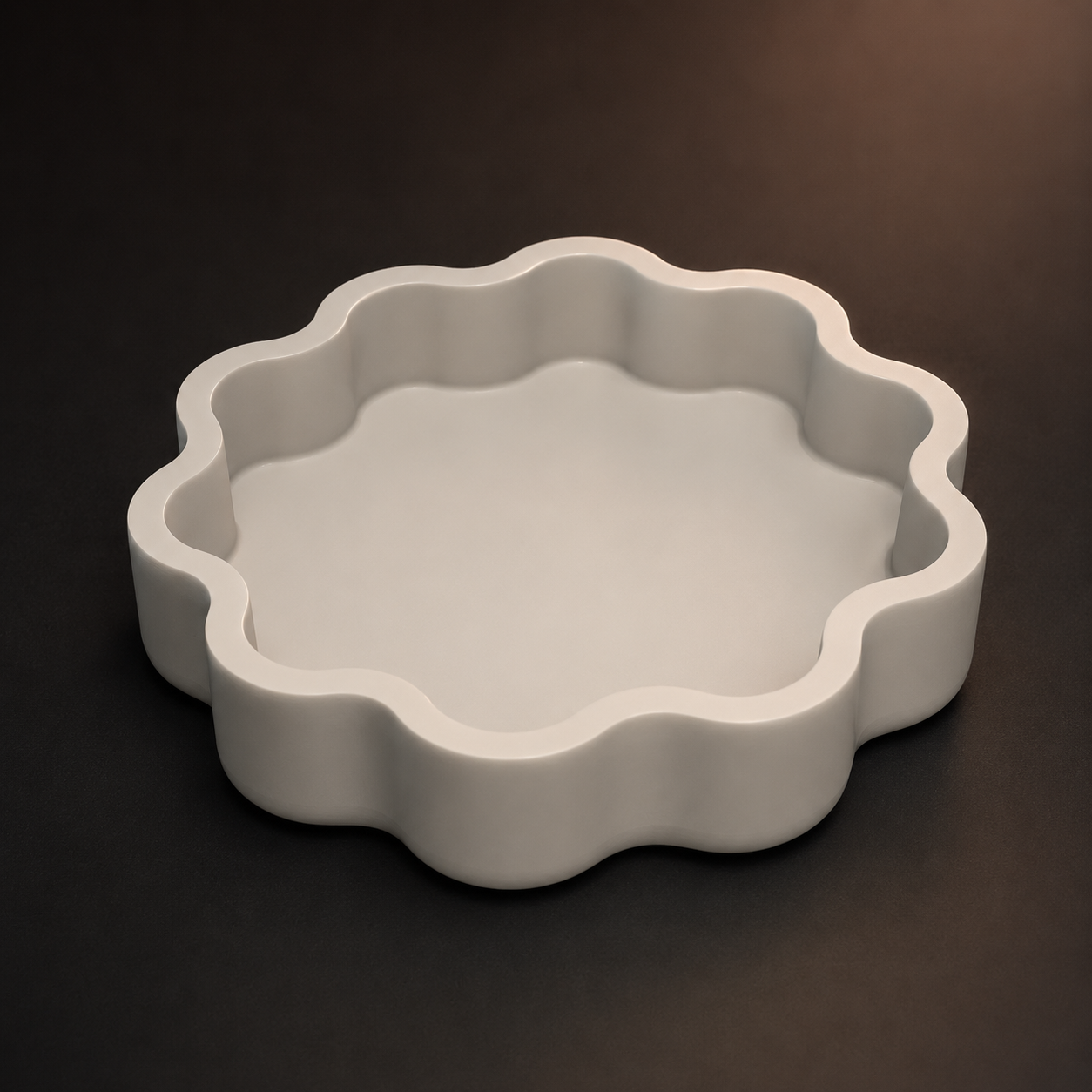 Wavy Catchall Tray STL File | Modern Jewelry Dish 3D Print File