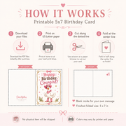 Cowgirl Goose Birthday Card Printable | 5x7 Greeting Card Digital Download