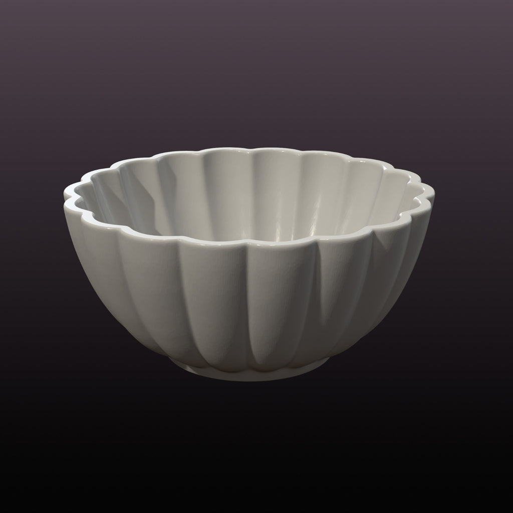 Scallop Bowl STL File – Decorative Ribbed Bowl 3D Print