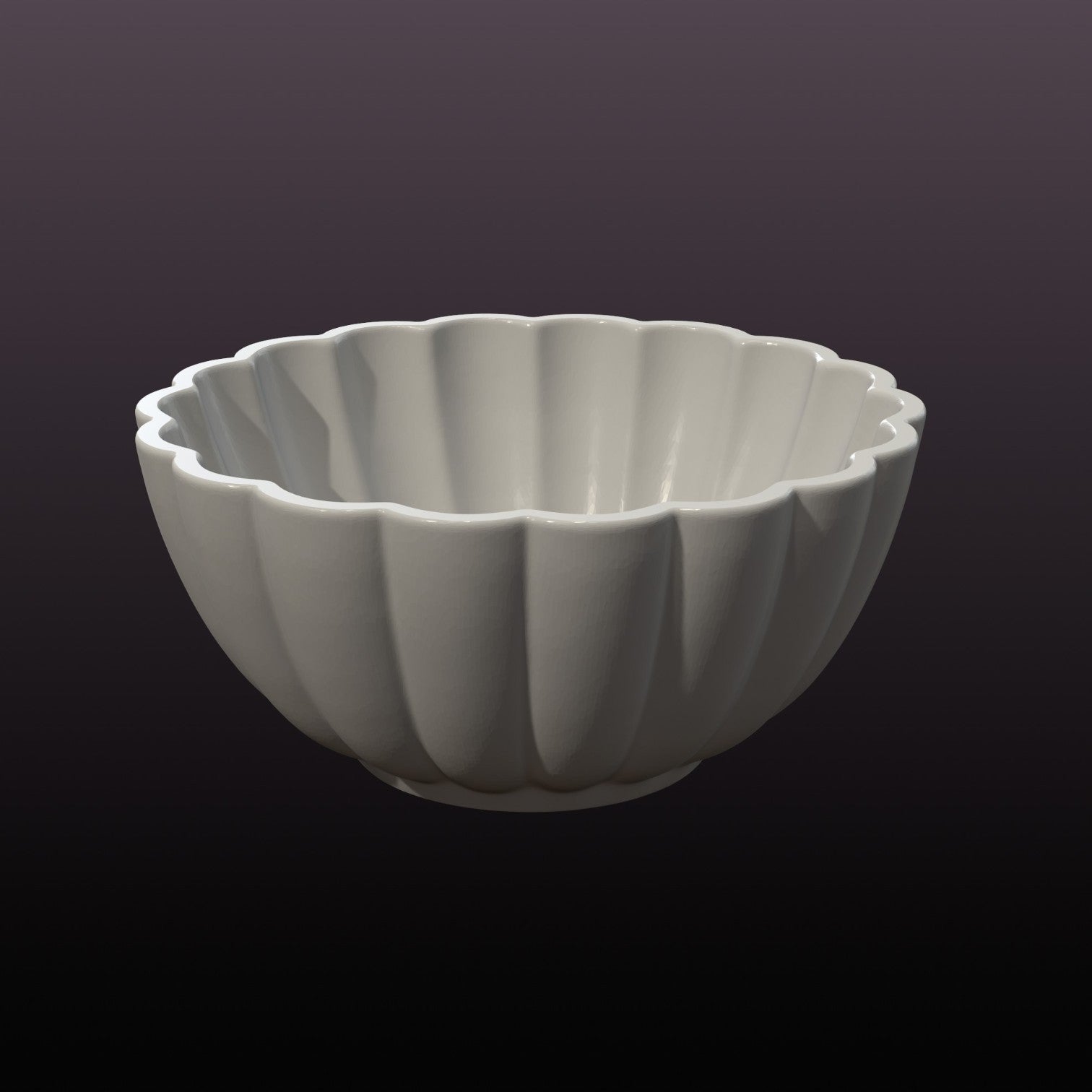 Scallop Bowl STL File – Decorative Ribbed Bowl 3D Print