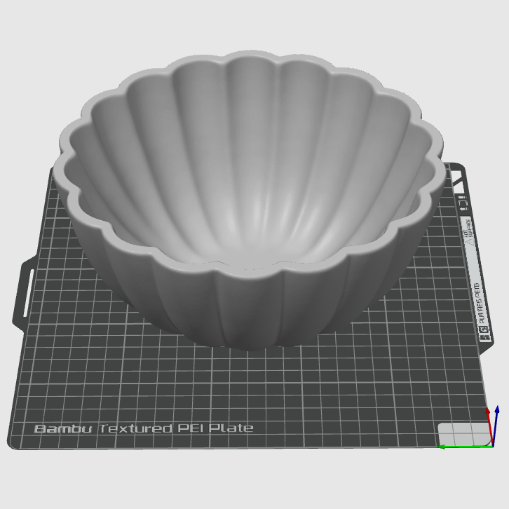 Scallop Bowl STL File – Decorative Ribbed Bowl 3D Print