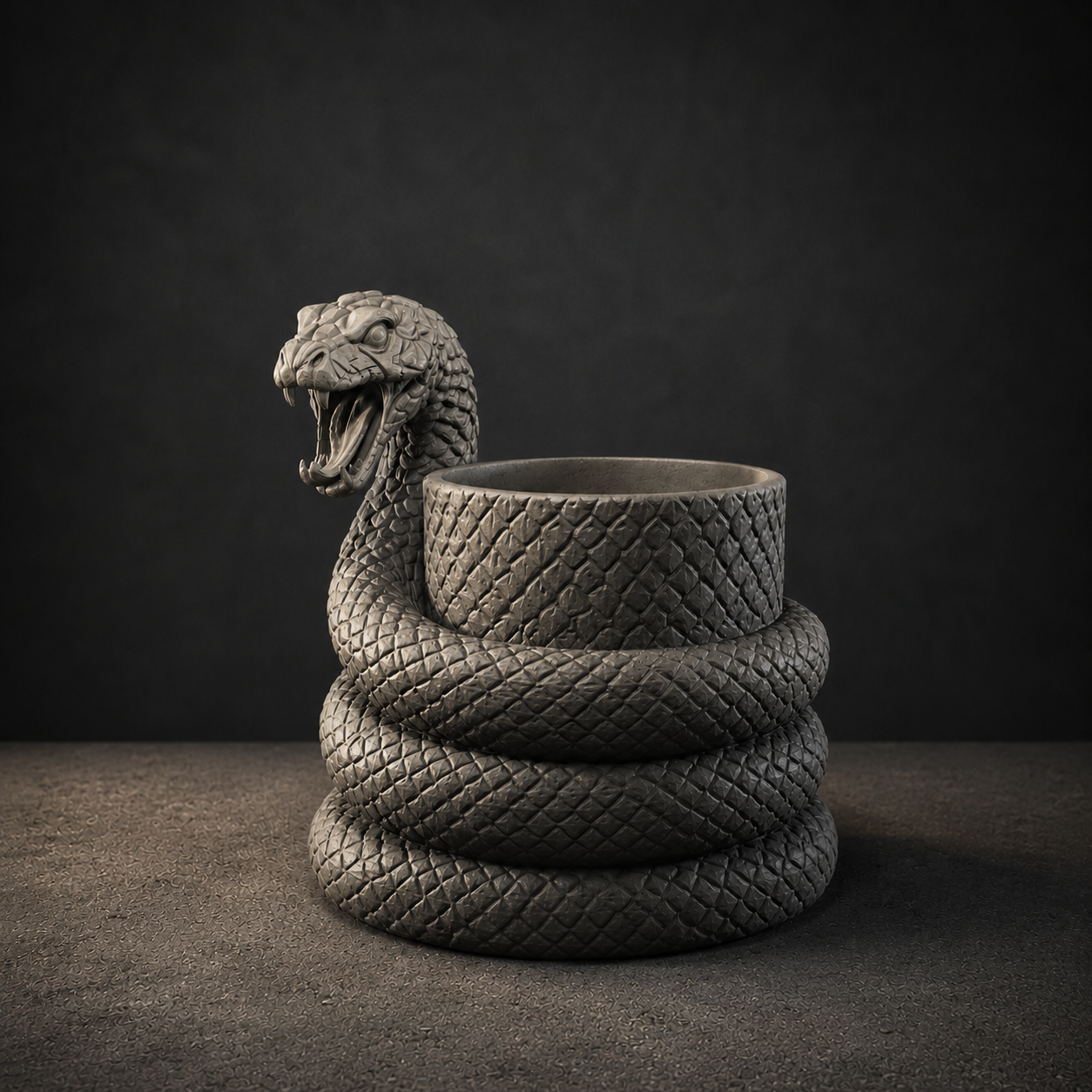 Snake Pen Holder STL File – Serpent Desk Organizer for 3D Printing