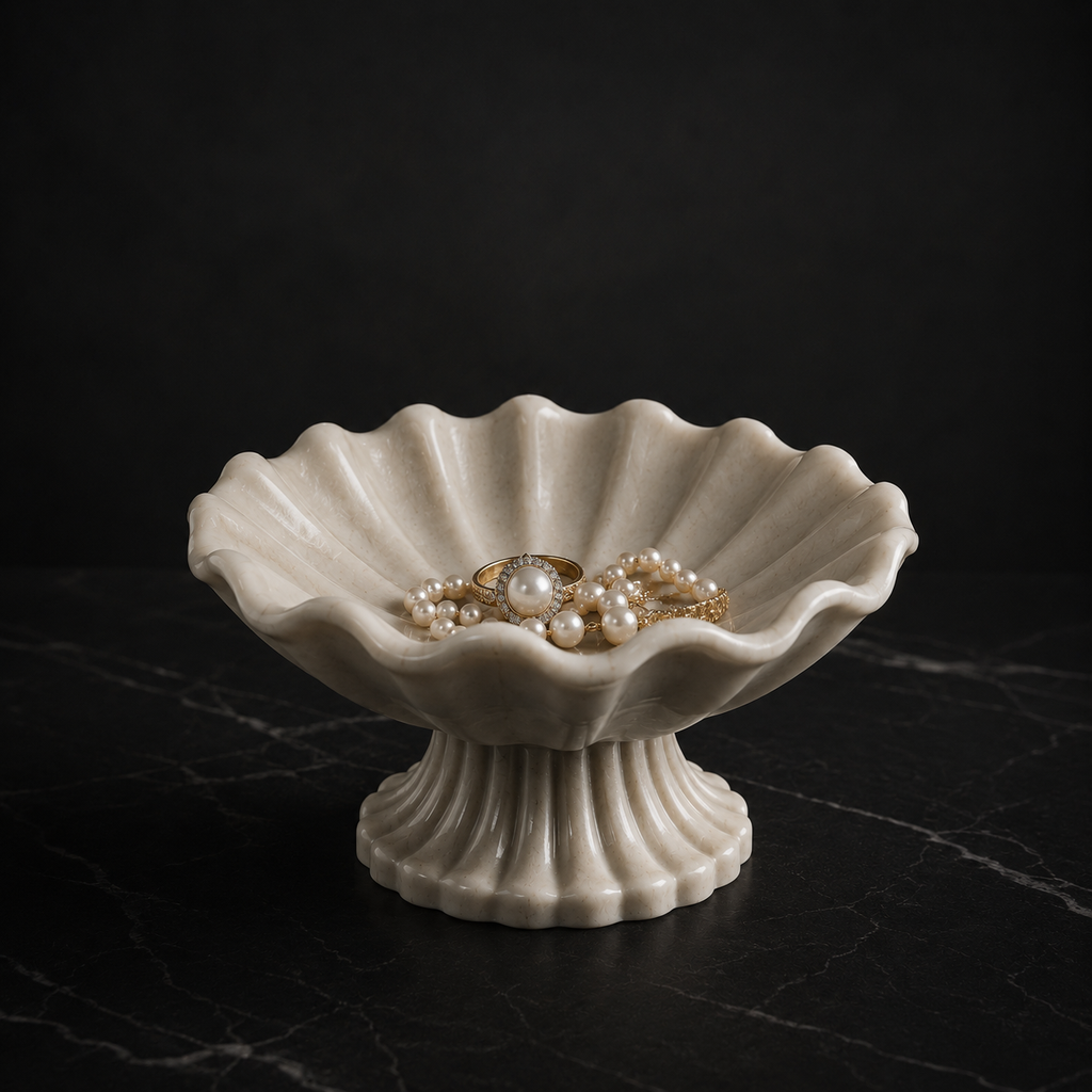 Shell Pedestal Bowl STL Decorative Catchall Dish 3D Print File
